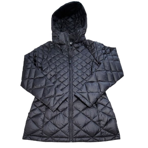 The North Face Women Black Quilted Hooded Jacket Full Zip Down Filled Size Small - Picture 8 of 16